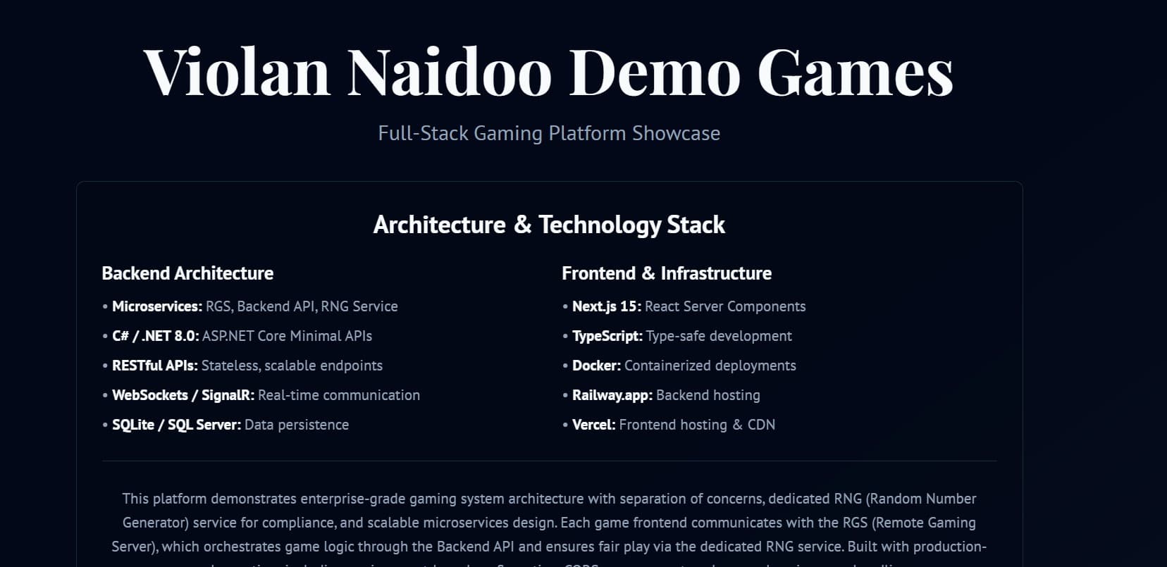 Gaming Platform Lobby